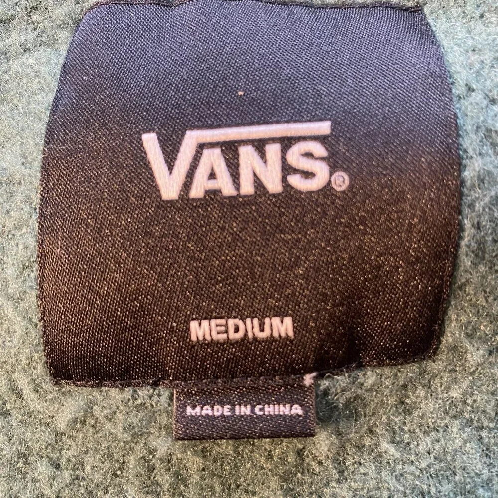Men's Vans Cardigan V Neck Sweater Green Size Medium M - Picture 4 of 4